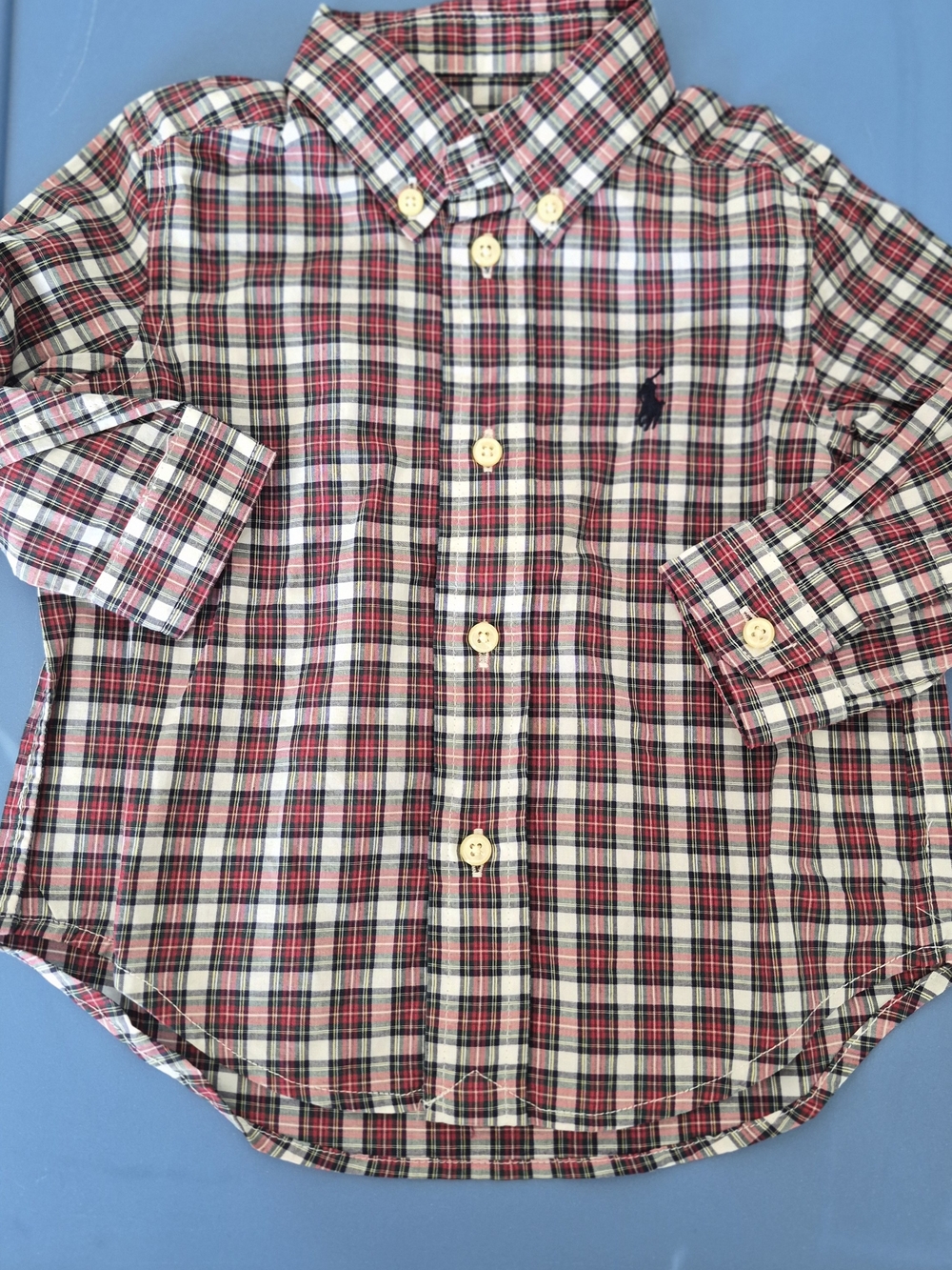 Ralph Lauren Red & White Plaid Button-Down Shirt Sz 9M